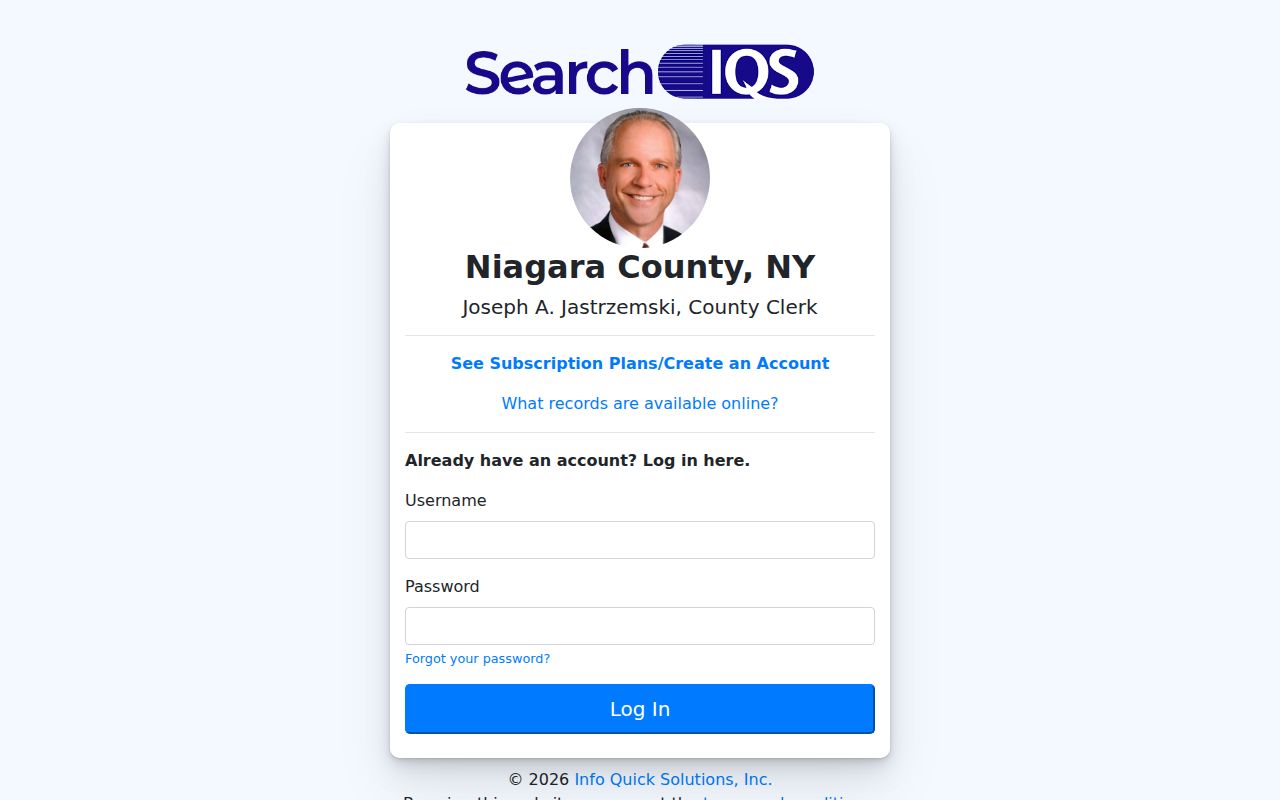 Niagara Falls residents directory SearchIQS land records login